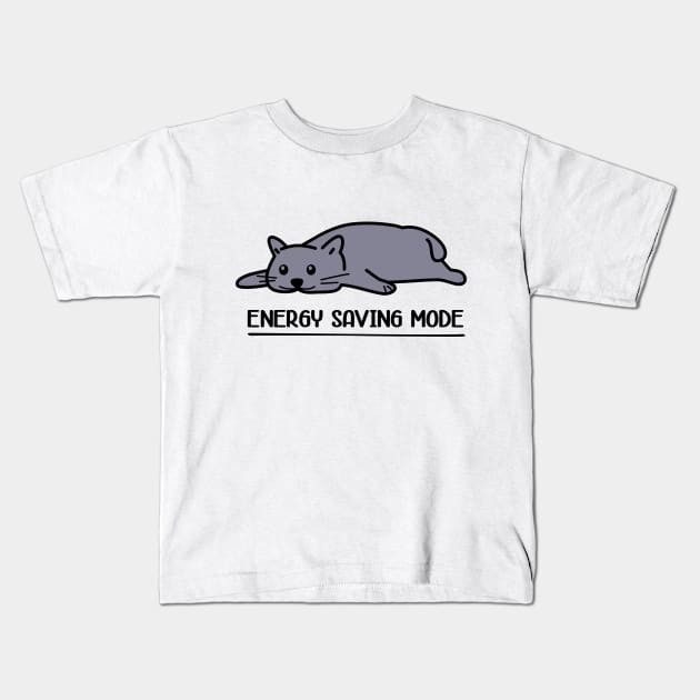 energy saving mode cat Kids T-Shirt by Rentgen